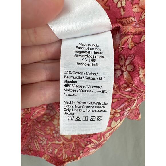 J Crew Top Women XS Pink Floral Cottage Square Neck Flowy Boho Comfy Lightweight - Picture 4 of 7